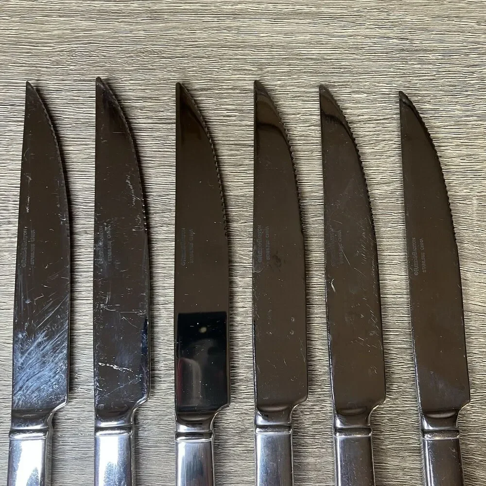 Reed & Barton Lot Of 6 Harvest Bouquet Stainless Steel Steak Knives Replacement